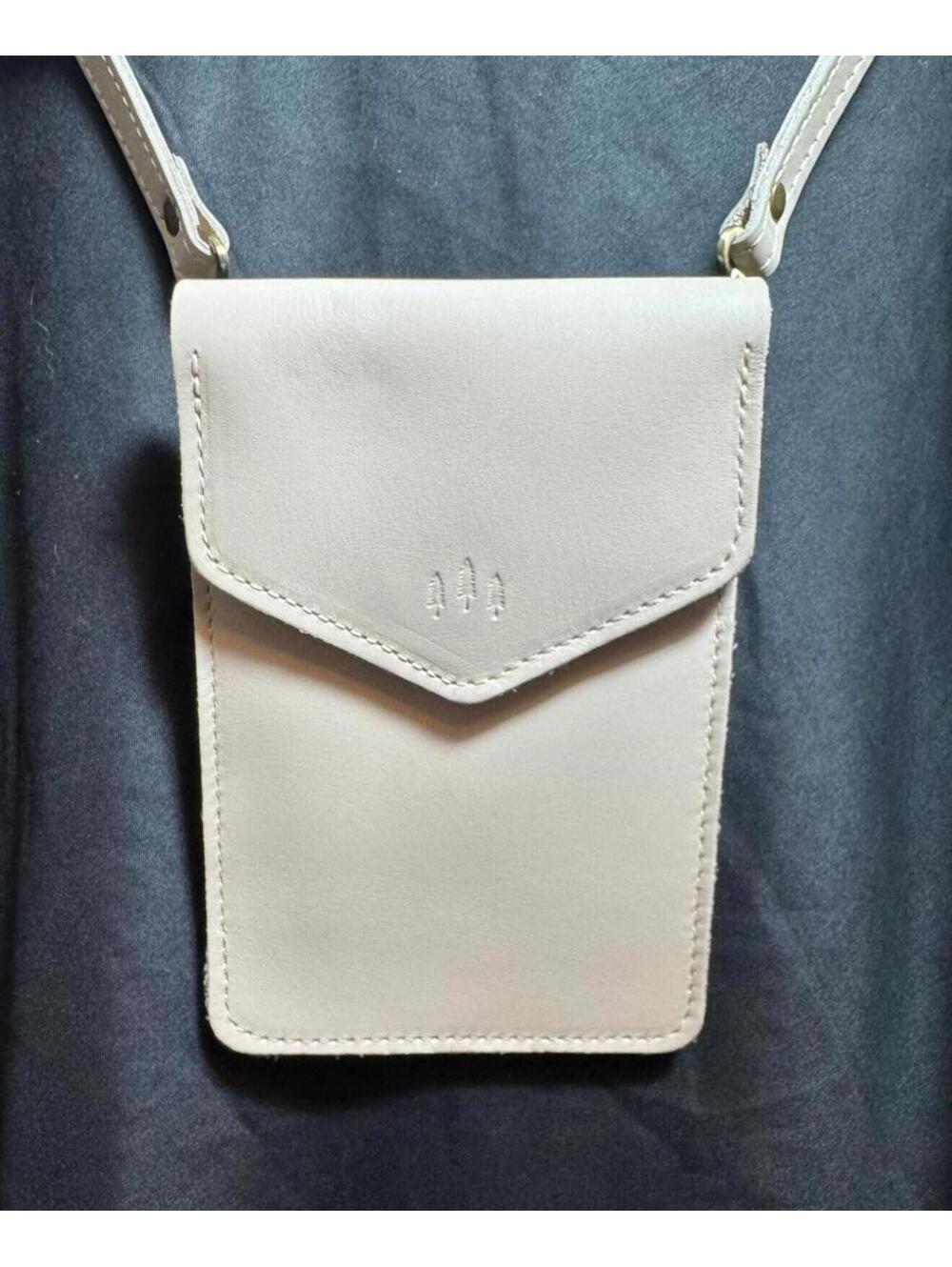 Minimalist Cream Crossbody Phone Pouch